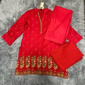 3pc chiffon lawn embroidery (solid)